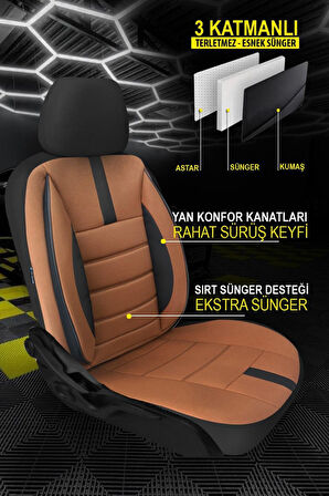 Volkswagen Polo Tridline Hatchback 2012-2017  Aracınıza Uyumlu Taba Başak Serisi Tay Tüyü