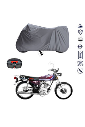 YUKİ YK 125 -REX Uyumlu Çantalı  Motor Motosiklet Brandası Bağlantı Tokalı 4 Mevsim Su Geçirmez