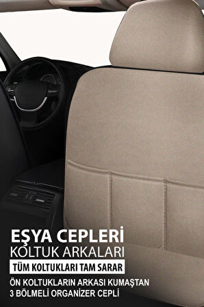 Toyota Corolla Sedan 2013-2018  Bej Aracınıza Uyumlu Cazibe Serisi Pike Kumaş