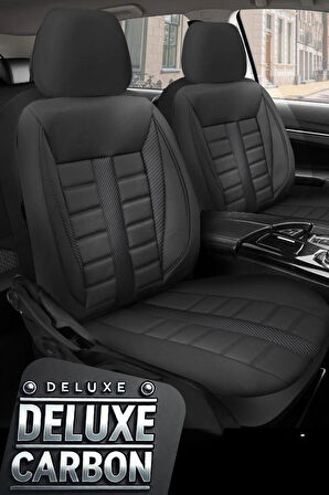 Audi A3 Sedan 2013-2015 Aracınıza Uyumlu Siyah Deluxe Carbon Deri Serisi