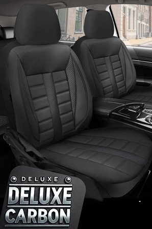 Skoda Octavia Sedan 2014 ve Sonrası Aracınıza Uyumlu Siyah Deluxe Carbon Deri Serisi