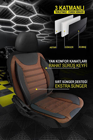 Nissan Note Hatchback 2006-2012  Aracınıza Uyumlu Taba Ferah Serisi Jakar Terletmez