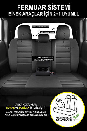 Hyundai İ20 Hachback 2020   Aracınıza Uyumlu JetDrive Deri Koltuk Kılııfı Siyah