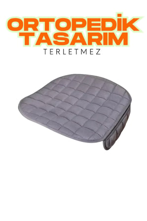 Antrasit Kadife Yüzeyli Araba Oturak Minderi – Kaymaz, Ön/Arka Koltuklara Uyumlu