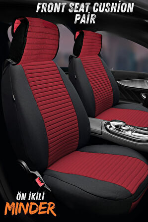 Elegance Comfort Pique Ön İkili Koltuk Minderi Araç İçi Konforun Anahtarı Kırmızı Siyah