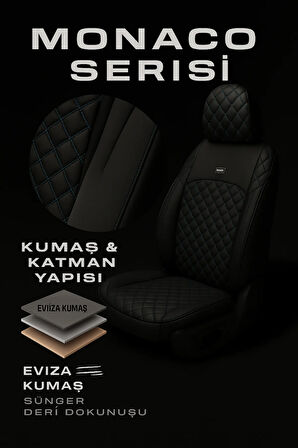Mazda 6 2002–2021 Monaco Serisi Eviza Siyah Koltuk Kılıfı