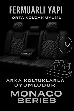 Kia Picanto 2004–2009 Monaco Serisi Eviza Siyah Beyaz Koltuk Kılıfı