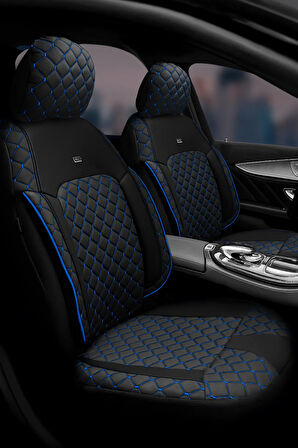 Hyundai I30 2007–2020 Monaco Serisi Eviza Siyah Mavi Koltuk Kılıfı