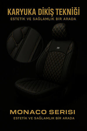 Audi RS-7 2013–2024 Monaco Serisi Eviza Siyah Sarı Koltuk Kılıfı