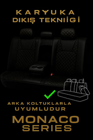 Toyota Avensi̇s 2011-2014 Monaco Serisi Eviza Siyah Sarı Koltuk Kılıfı