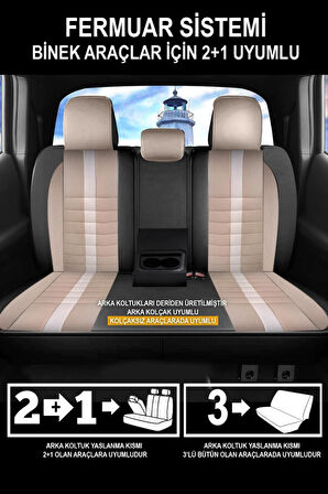 Opel Astra J Kasa Hatchback-Sedan 2011-2015  Aracınıza Uyumlu Krem Velür Serisi Deri Kılıf