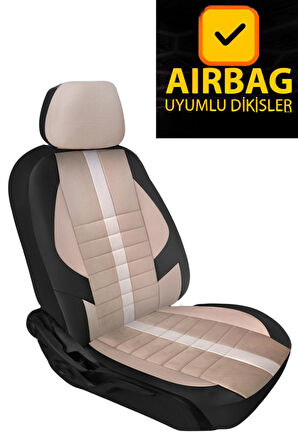 Volkswagen Beetle Hatchback 2012-2016  Aracınıza Uyumlu Krem Velür Serisi Deri Kılıf