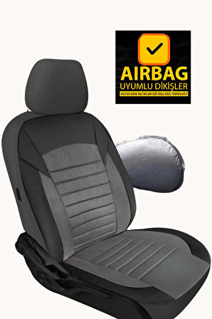 Seat Leon 1999-2012 Aracınıza Uyumlu Meyra Serisi Tay Tüyü Deri Detay Gri