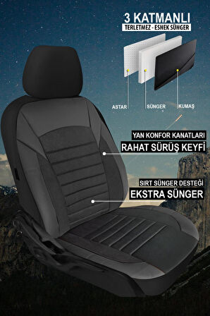 Citroen C4 Hatchback 2016-2020 Aracınıza Uyumlu Meyra Serisi Tay Tüyü Deri Detay Bej