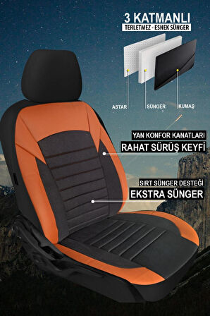 Fiat Punto Aracınıza Uyumlu Meyra Serisi Tay Tüyü Deri Detay Bej