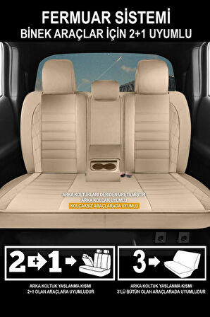 Chevrolet Aveo Sedan 2011-2014 Aracınıza Uyumlu Bej Nova Serisi Deri Kılıf