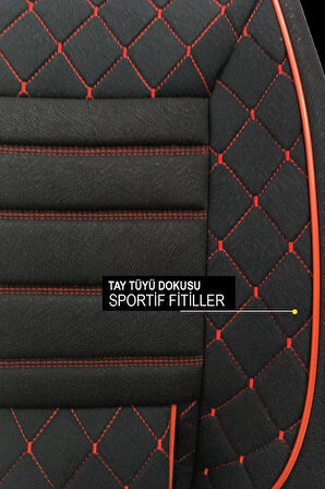 Alfa Romeo MiTo (2008–2018) Uyumlu Kırmızı Bel Destekli Prestigo Tay Tüyü