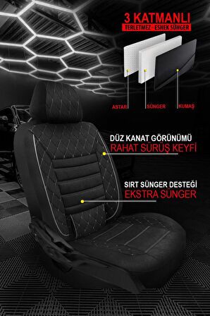 Cadillac CT4 (2020–Sonrası) Uyumlu Kırmızı Bel Destekli Prestigo Tay Tüyü