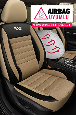 Fiat Seicento 1998–2010 Saren Serisi Oto Koltuk Kılıfı 5’li Set – Airbag & Kolçak Uyumlu, 3 Katman, Pike+Lakost+Deri