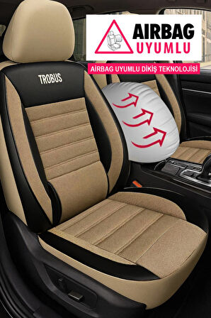 Tegin Üniversal Saren Serisi Oto Koltuk Kılıfı 5’li Set – Airbag & Kolçak Uyumlu, 3 Katman, Pike+Lakost+Deri