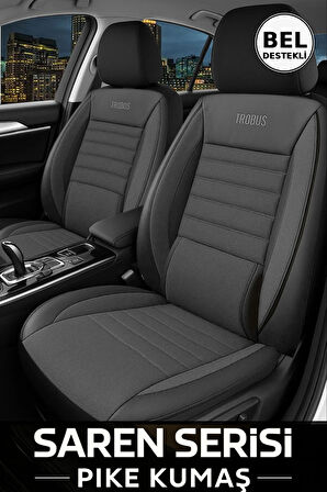 Tegin Üniversal Saren Serisi Oto Koltuk Kılıfı 5’li Set – Airbag & Kolçak Uyumlu, 3 Katman, Pike+Lakost+Deri