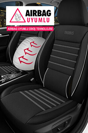 Tegin Üniversal Saren Serisi Oto Koltuk Kılıfı 5’li Set – Airbag & Kolçak Uyumlu, 3 Katman, Pike+Lakost+Deri