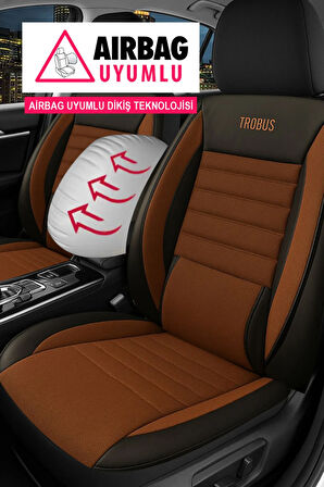 Renault Arkana 2021–2024 Saren Serisi Oto Koltuk Kılıfı 5’li Set – Airbag & Kolçak Uyumlu, 3 Katman, Pike+Lakost+Deri