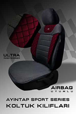 Ayıntap Sport Seri Modüler Oto Koltuk Kılıfı Seti Esnek Uyum Ve Dayanıklı Tasarım Krmz