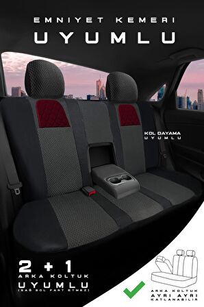 Ayıntap Sport Seri Modüler Oto Koltuk Kılıfı Seti Esnek Uyum Ve Dayanıklı Tasarım Krmz