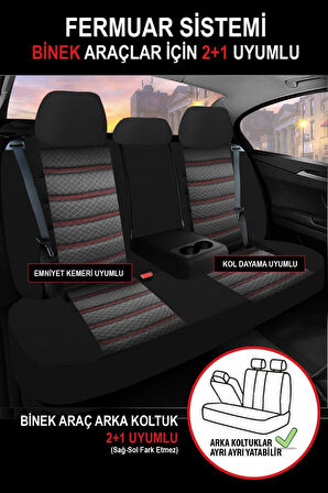 Dacia Sandero Hachback 2013-2017  Aracınıza Uyumlu Kırmızı Saren Serisi Jakar Kumaş