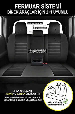 Opel Vectra C Kasa / Sedan 2004-2008   Aracınıza Uyumlu Siyah Beyaz Sarp Serisi Bel Destekli Kılıf