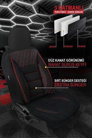 Peugeot Bipper H. Ticari 2008-2019 Kırmızı Aracınıza Uyumlu Sportsafir Series Tay Tüyü