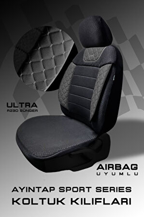 Ayıntap Modüler Oto Koltuk Kılıfı Seti Esnek Uyum Ve Dayanıklı Tasarım Ticari 2+1 Gri