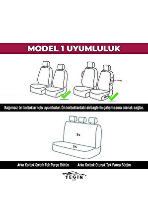 Vira Serisi Ticari Araba Koltuk Kılıfı Seti Hava Yastığına Uygun Bej