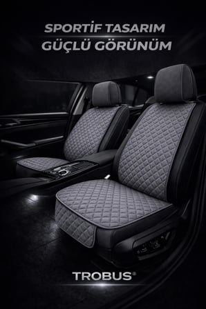 Skoda Octavia Sedan 2004–2020 Uyumlu Kumaş Koltuk Minderi Kapitone Desen Terletmez Yedili Gri
