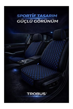 Üniversal Uyumlu Kumaş Koltuk Minderi Kapitone Desen Terletmez Yedili Siyah Mavi