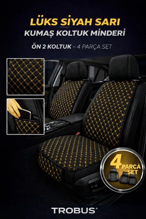 Nissan Juke 2010–2024 Uyumlu Kumaş Koltuk Minderi Kapitone Desen Terletmez Yedili Siyah Sarı