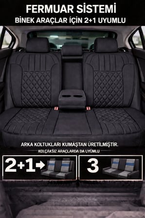 Seat Ibiza 2008 ve Sonrası Uyumlu Zerafet Serisi Siyah 5'li Ortopedik Koltuk Minderi