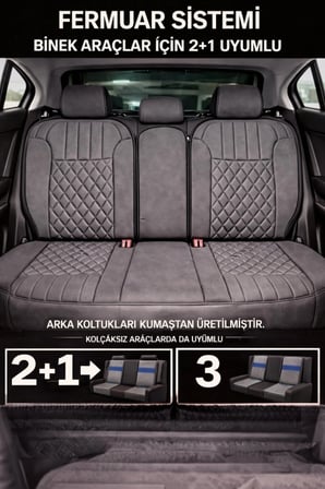Kia Picanto 2004 ve Sonrası Uyumlu Zerafet Serisi Gri 5'li Ortopedik Koltuk Minderi
