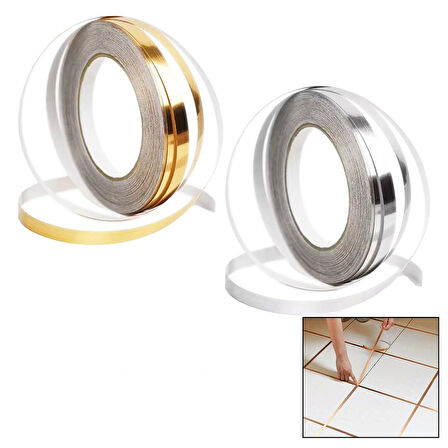 Gold - Gümüş  Derz Arası Yapışkanlı Bant  10mm X 45mt