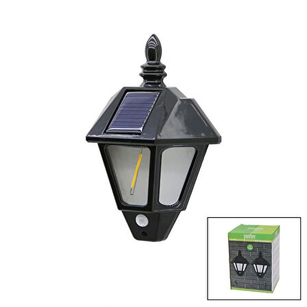 2 Pcs  Solar - Güneş Enerjili Duvar Lambası Cob Led Sensörlü= 3 Mod Fonksiyon Bahçe-balkon-sokak Pt-2981