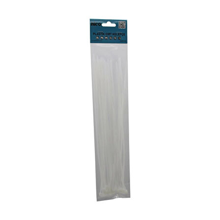 25pcs   Beyaz   3.6x300mm  Plastik Cırt Kelepçe