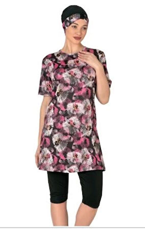 Fantasy 3449 Kadın Desenli Yarı Tesettür Mayo