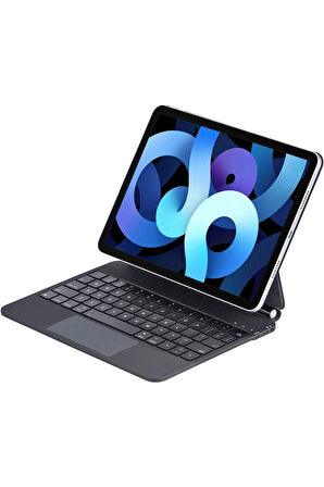 iPad Pro 12.9 (2022) Kılıf X9 Magic Manyetik Klavyeli Tablet Kılıfı - Siyah