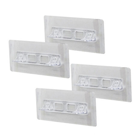 4pcs  Raf Ayak Aparatı   Şeffaf Pvc Yapışkanlı + Vidalanabilir   2x10cm