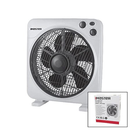 12 İnç  Kutu Fan  Vantilatör  3 Kademe Hız   5 Plastik Kanat  40w   60dk.zaman Ayarlı  Mtr-f620