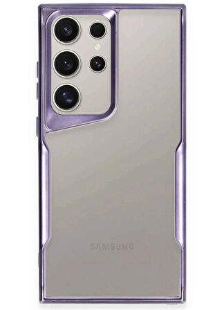 Samsung Uyumlu Galaxy S24 Ultra Kılıf Boyi Silikon Kapak - Derin Mor
