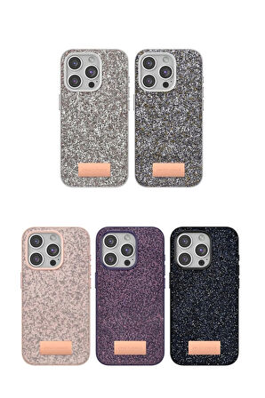 Onegif iPhone 14 Pro Max Bright Simli Kapak - Gold