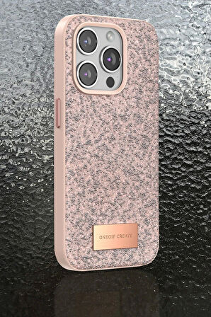 Onegif iPhone 14 Pro Max Bright Simli Kapak - Gold