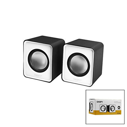 Snopy Sn-66  Beyaz  Usb 2.0 Multimedya 1+1 Hoparlör Speaker Set 6w